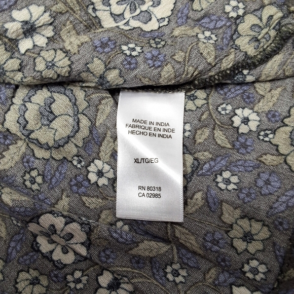 Lucky Brand Floral Top Long Sleeve Size XL . - Picture 8 of 9